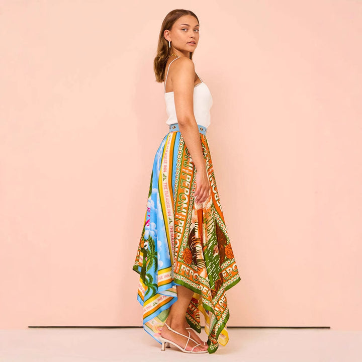Maxi Skirt for Women with Colorful Print and Chic & Stylish Flowing Cut