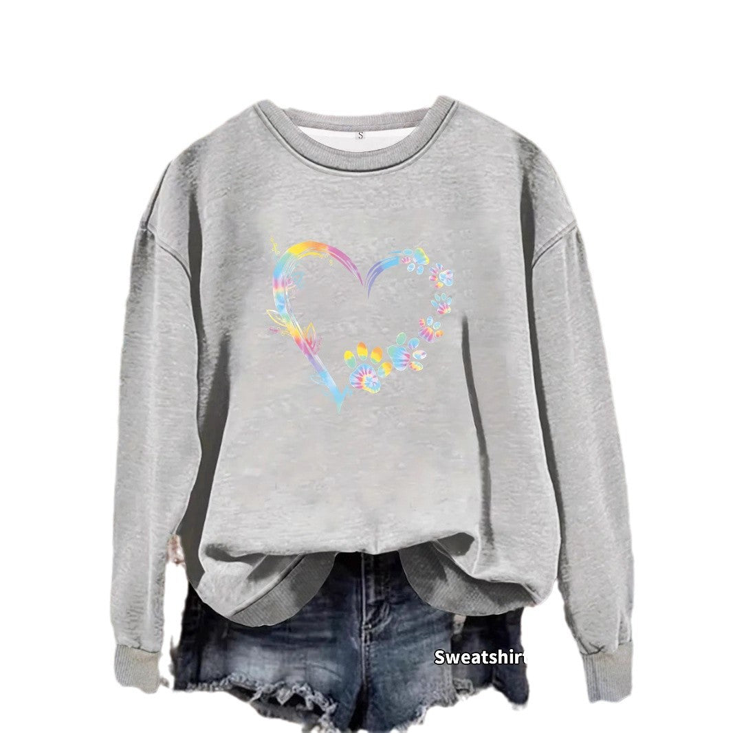 Sweatshirt femme avec motif cœur floral et coupe confortable Chic & Stil