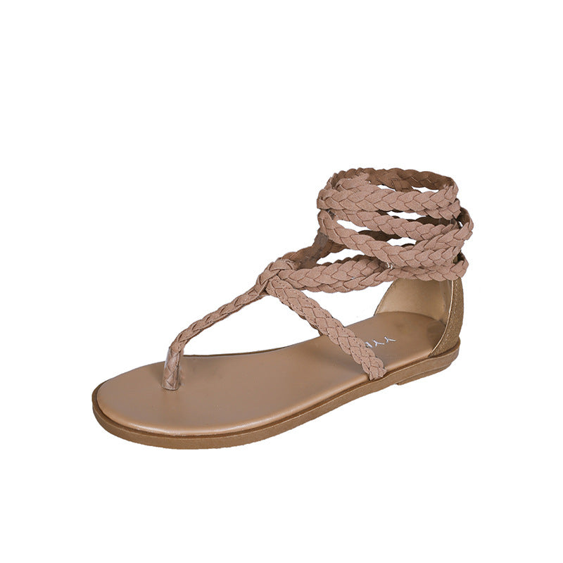 Elastic strap sandals for women with toe separator Lune London