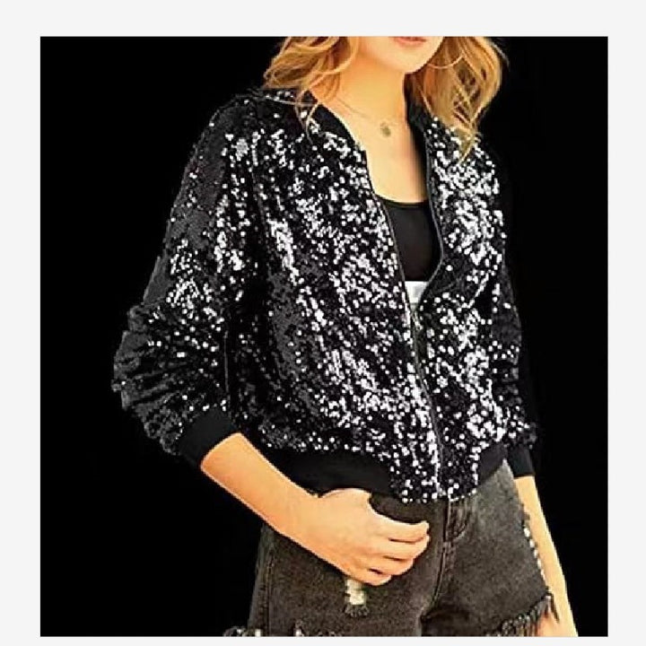 Ladies Bling Bomber Jacket Lune London