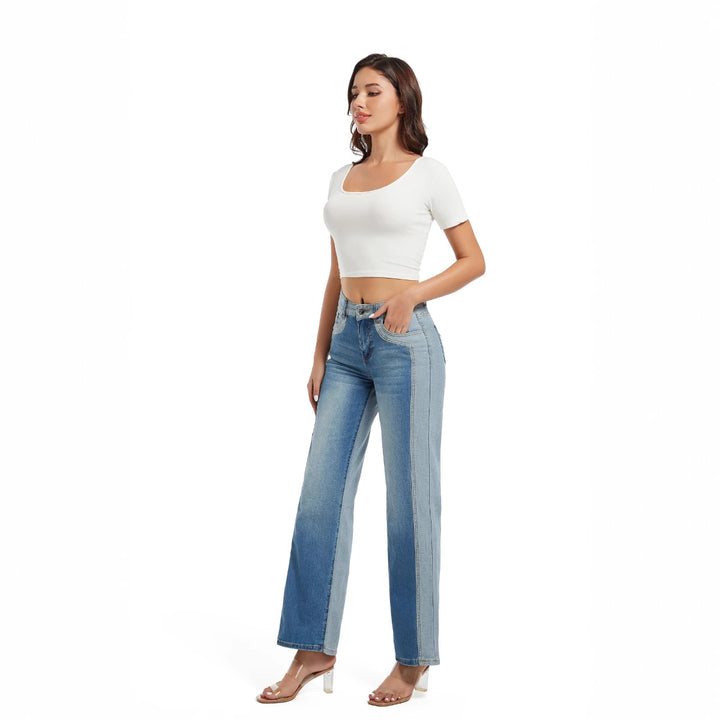 Wide jeans for women with contrasting seams Lune London