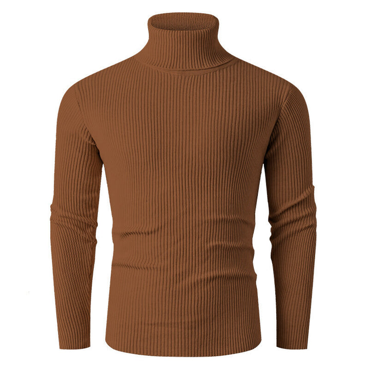 Elegant turtleneck sweater for men in structured knitted material Lune London