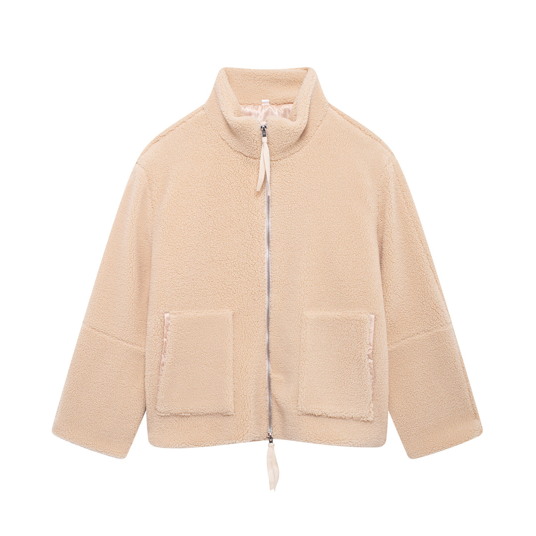 Ladies Cozy Fleece Jacket with High collar and Practical Pockets Lune London