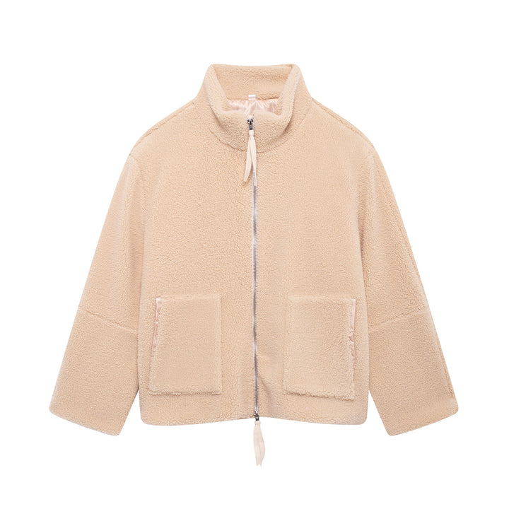 Ladies Cozy Fleece Jacket with High collar and Practical Pockets Lune London