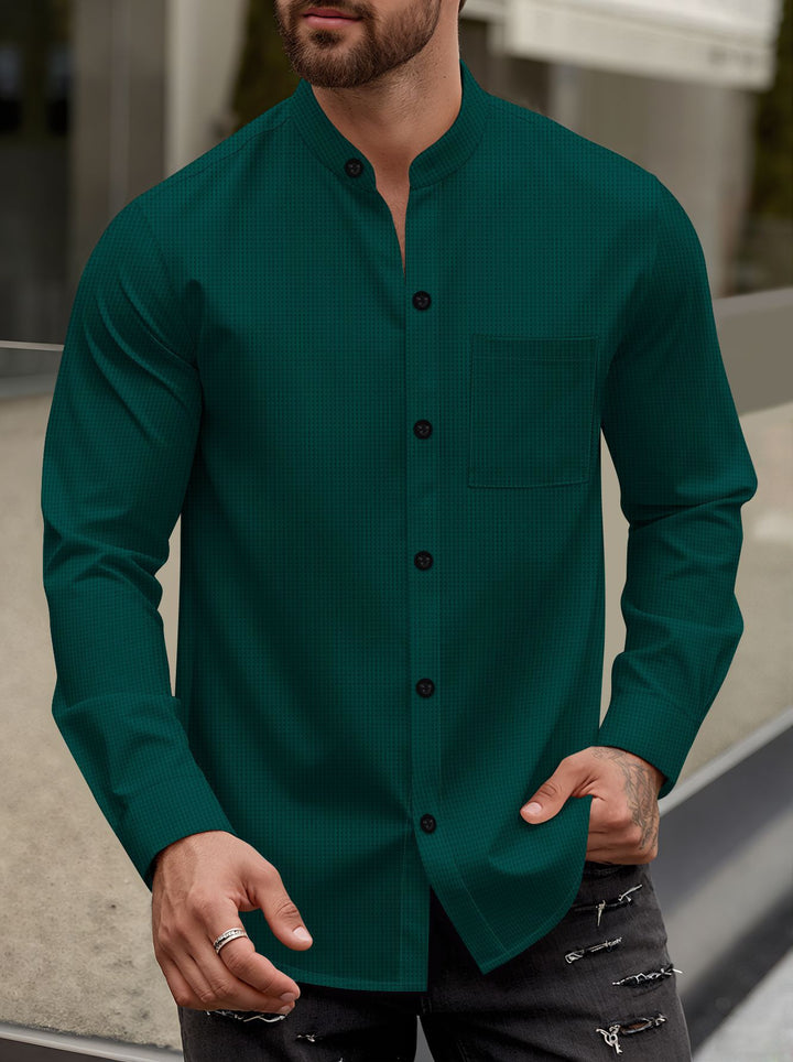Modern long-sleeve shirt for men with structured design and practical chest pocket Lune London