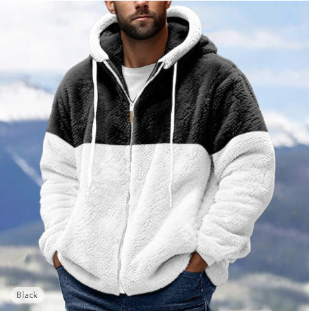 Soft fleece jacket for men with hood Lune London