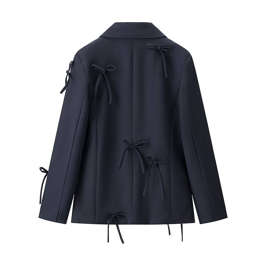 Fashionable women's blazer jacket with creative straps Lune London