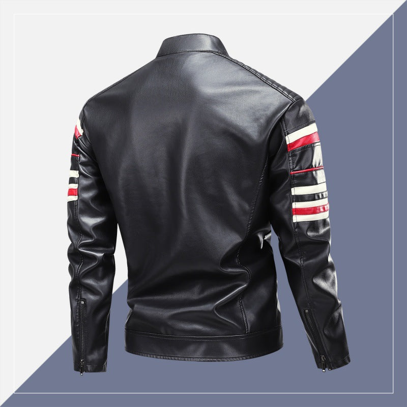 Casual synthetic leather jacket for men with convenient pockets Lune London