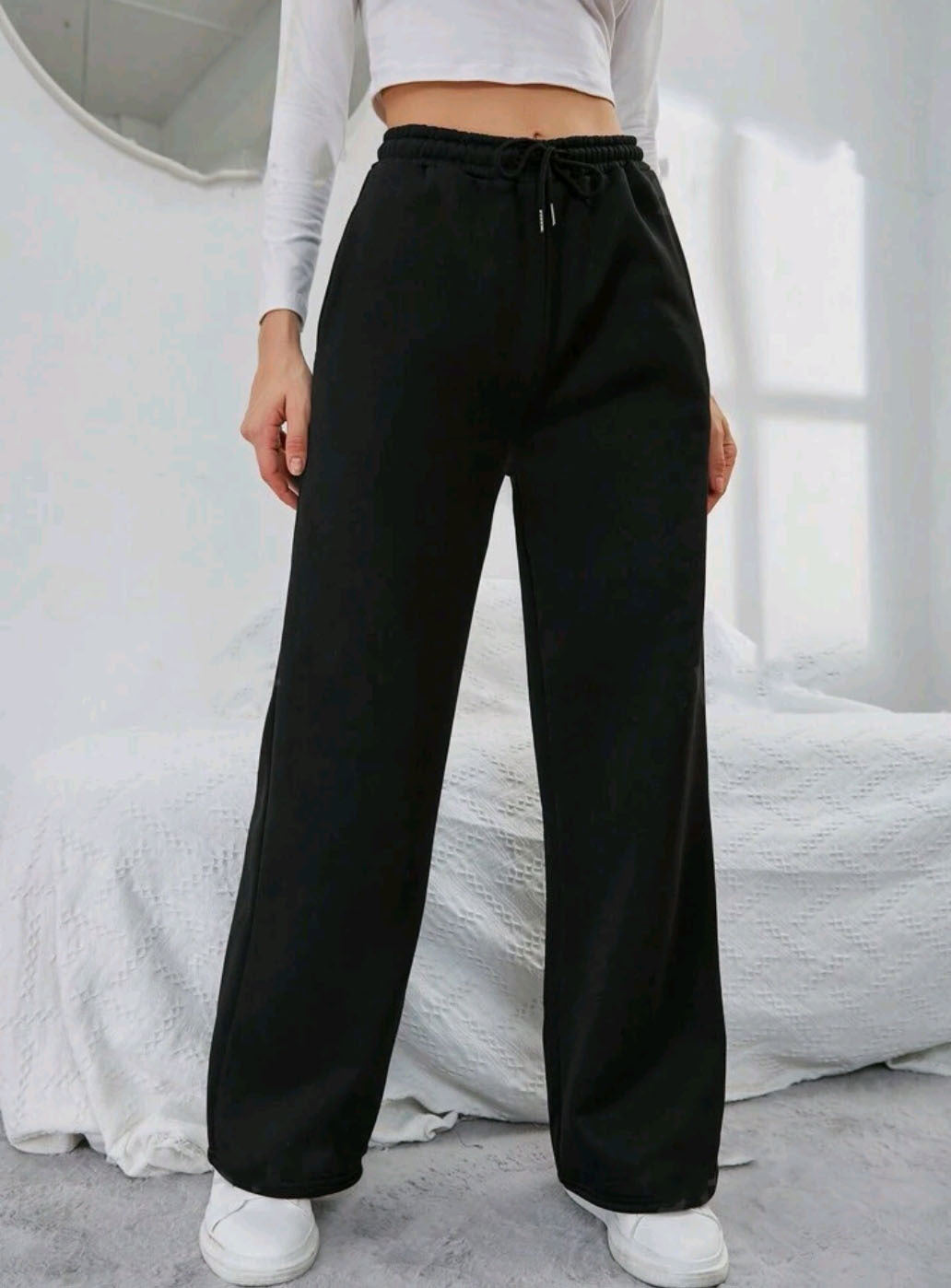 Women's wide leisure pants with elastic waistband Chic & Stil