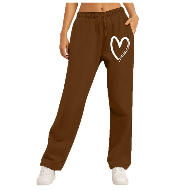 Women's casual leisure pants with modern heart design Chic & Stil