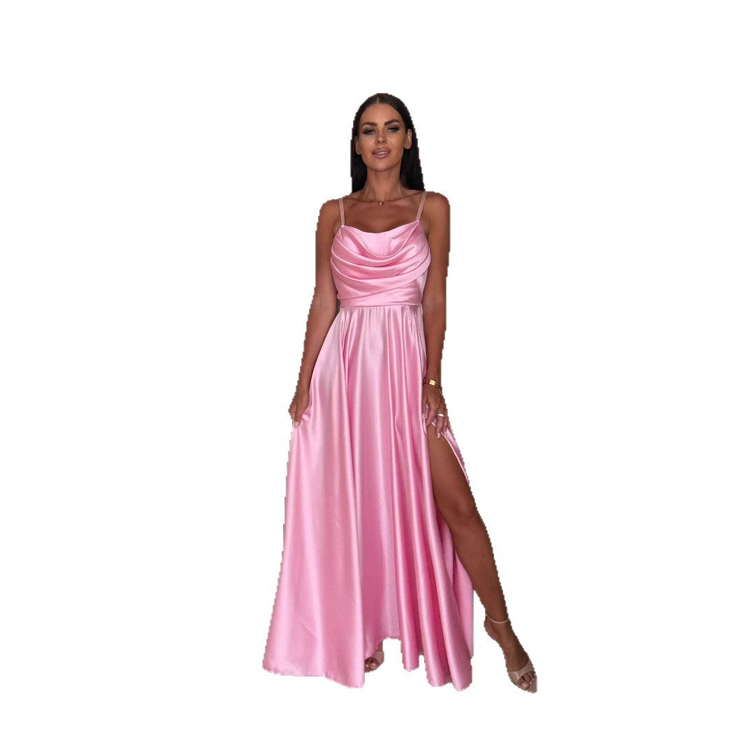 Ladies Elegant Satin Evening Dress Lune London