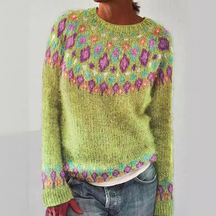 Pull en tricot pour femmes avec un motif vibrant et une coupe confortable Chic & Stil