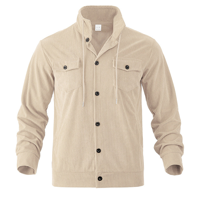 Textured corduroy utility shirt for men with practical chest pockets Lune London