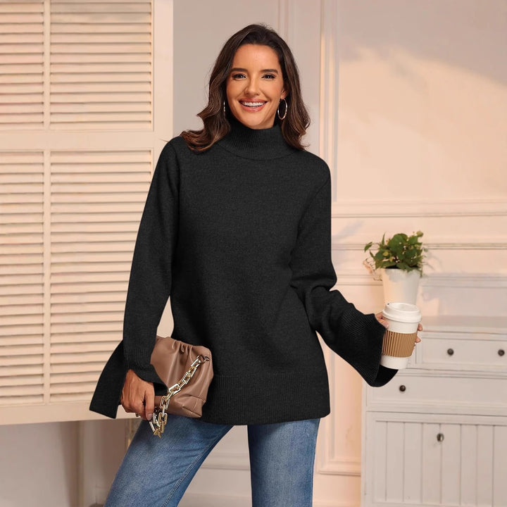 Ladies Elegant Turtleneck Sweater with Wide Sleeves Lune London