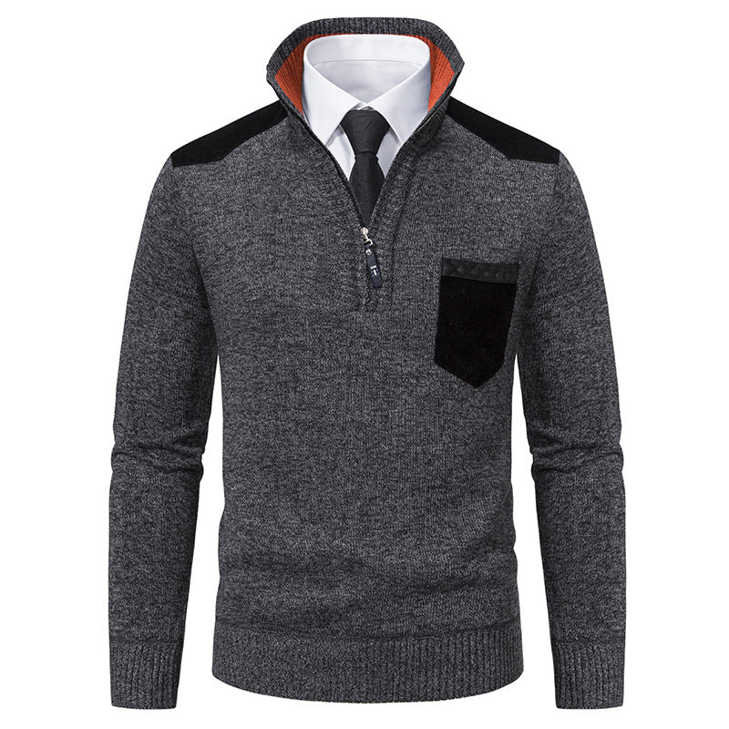 Elegant high collar pullover for men with zipper and structured design Lune London