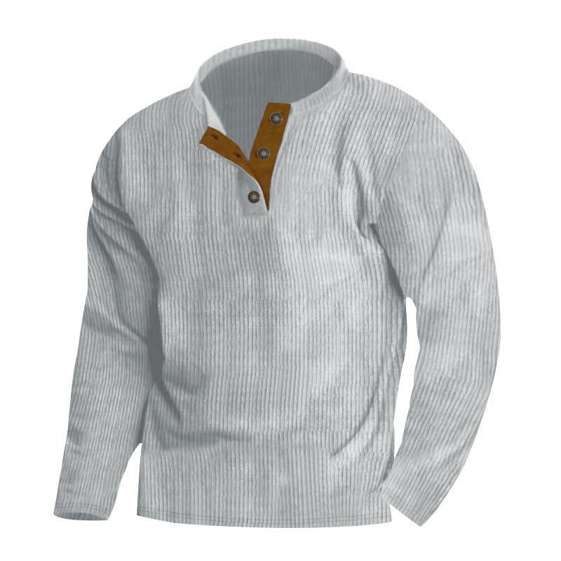 Men's sweater with textured surface and button placket detail Lune London