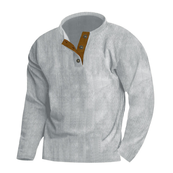 Men's sweater with textured surface and button placket detail Lune London