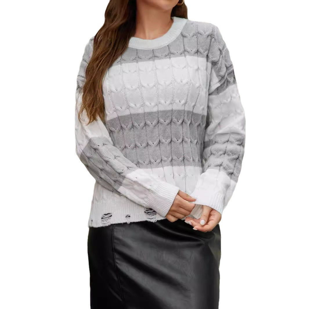 Knitted sweater for women with textured pattern Lune London
