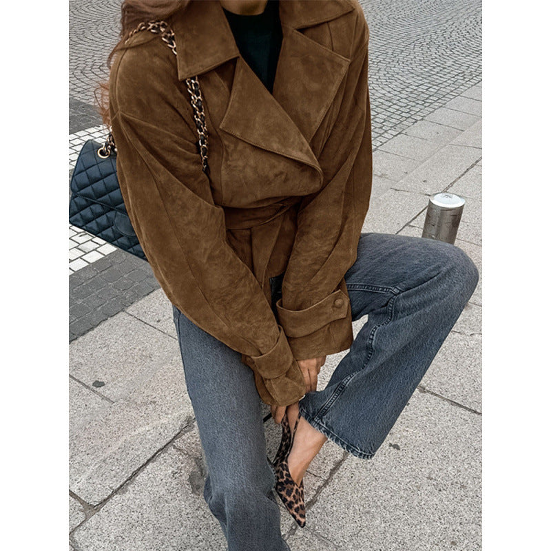 Ladies rolled suede jacket Lune London