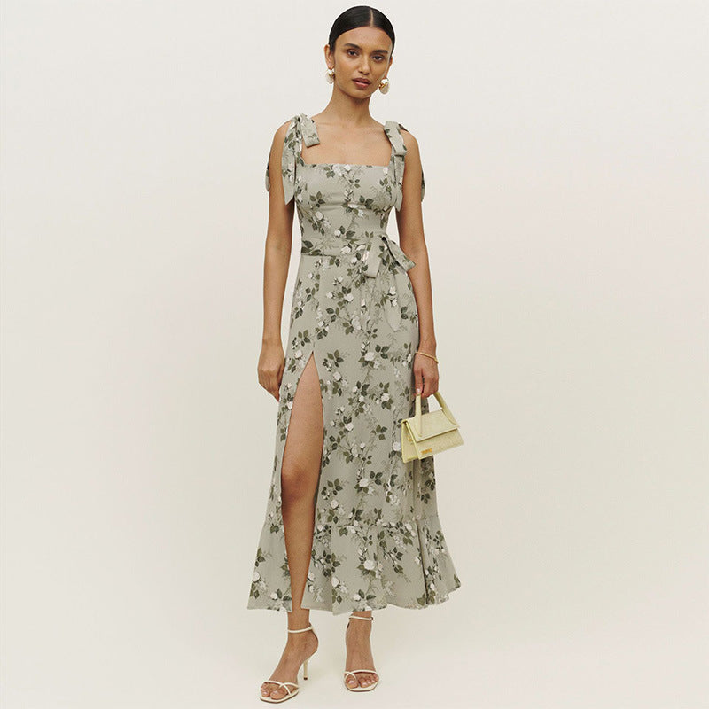 Robe maxi femme à motif floral et détails volants débardeur Chic & Stil