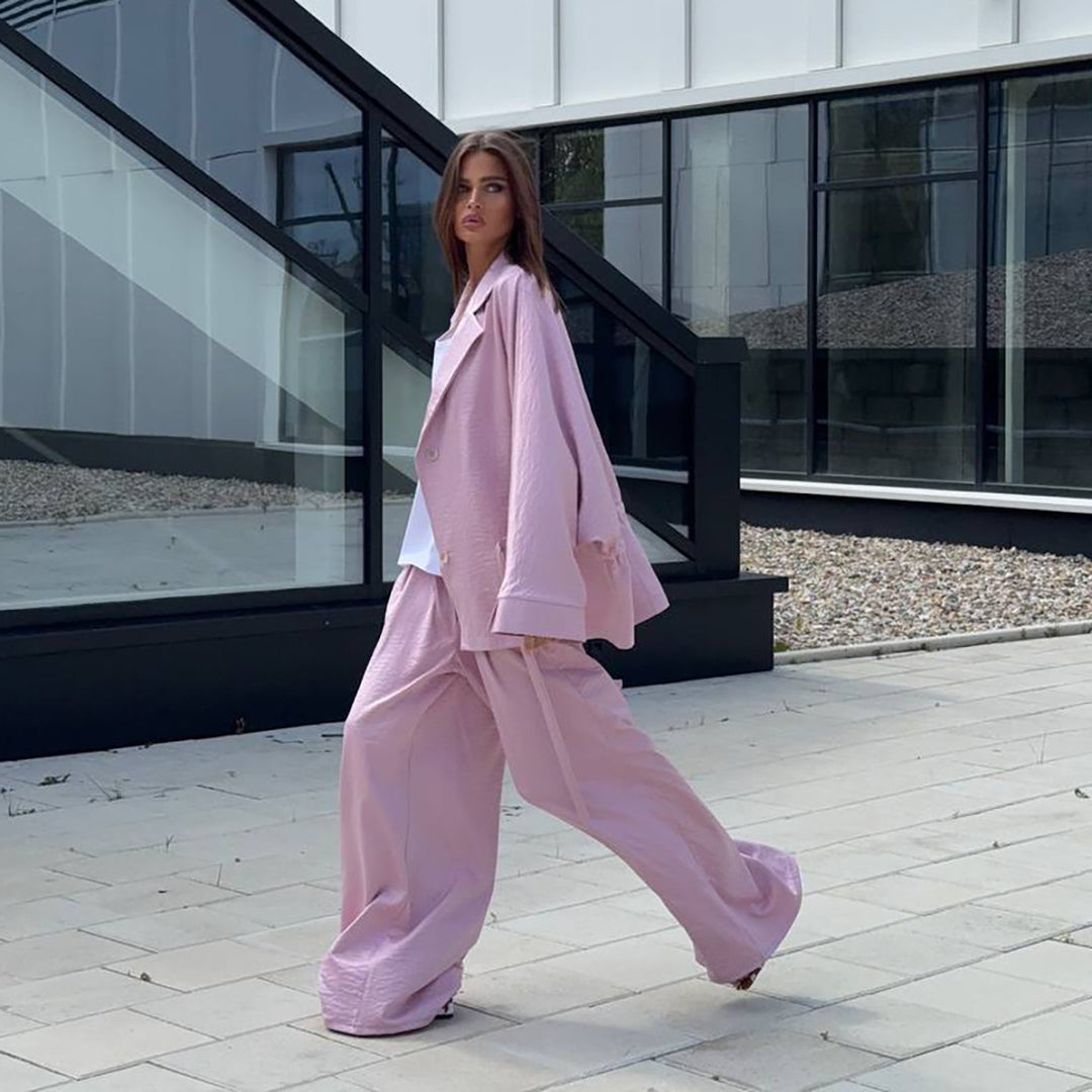 Oversized jacket for women with wide sleeves and matching pants Lune London
