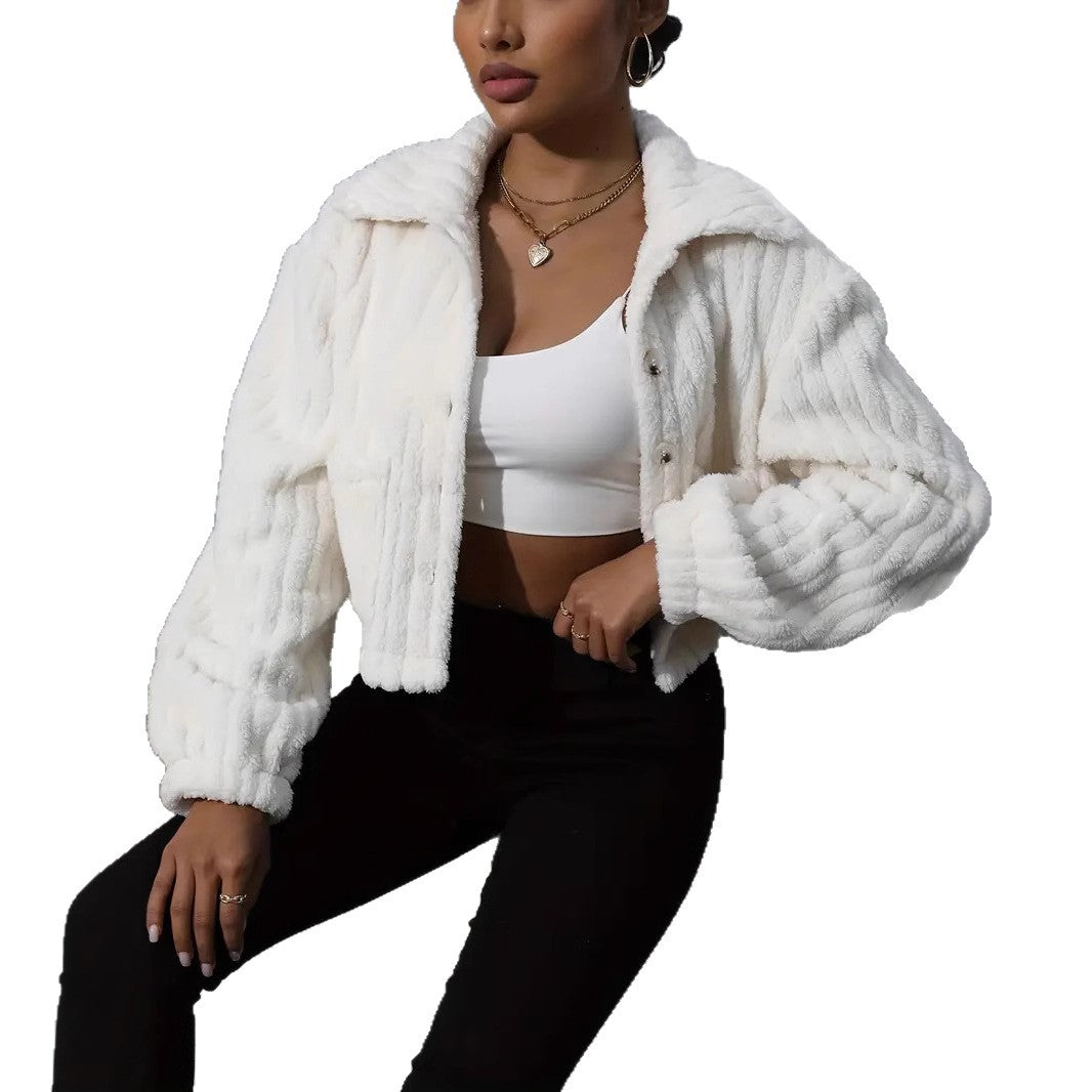 Lune London plush overshirt for women with couture style and pockets