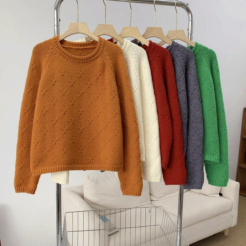 Women Cozy Knit Sweater with Textured Pattern Lune London