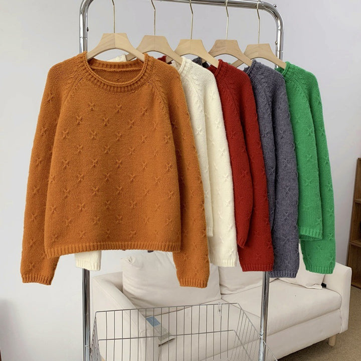 Women Cozy Knit Sweater with Textured Pattern Lune London