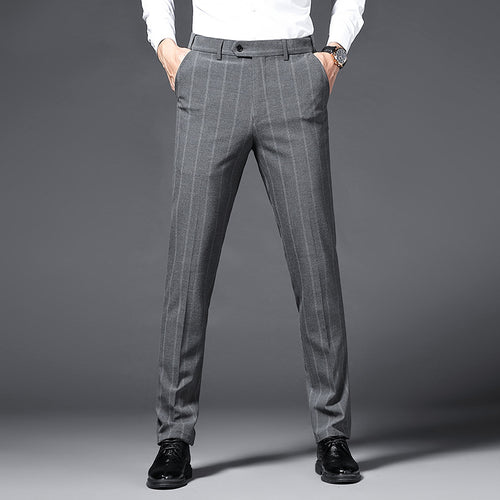 Lune London striped elegant suit pants for men