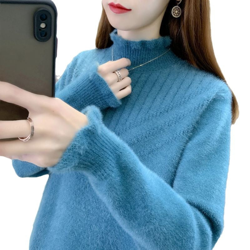 Pull turtleneck confortable pour femme avec design texturé Chic & Stil