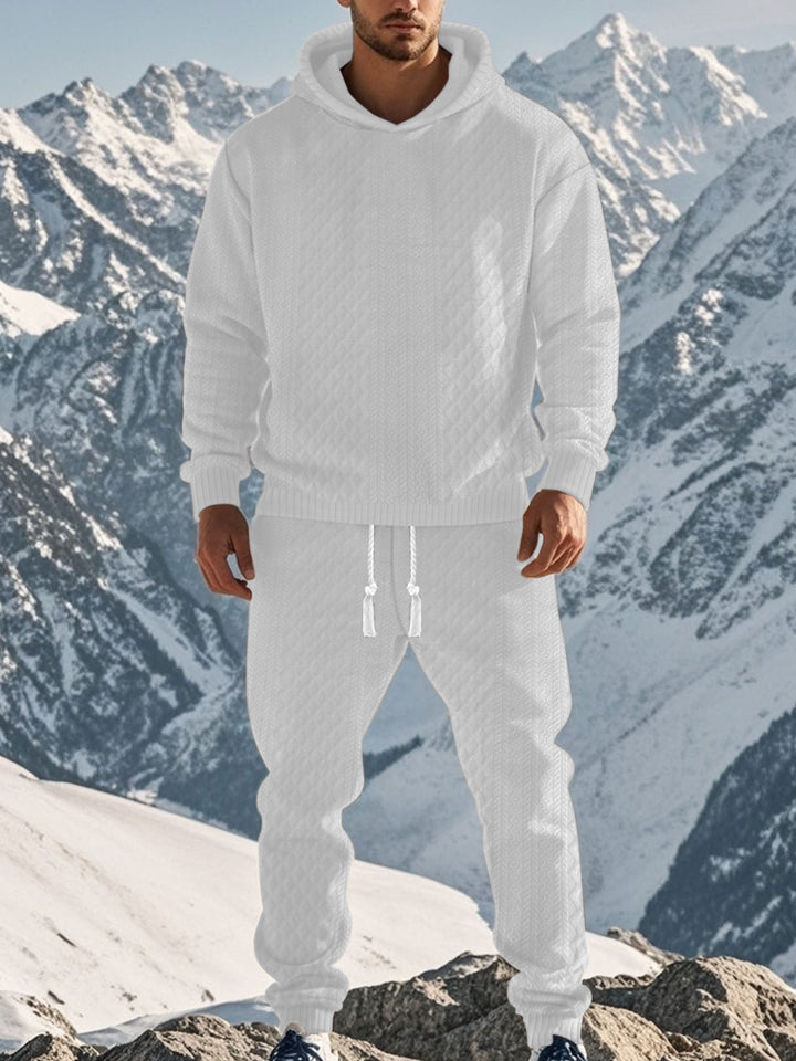 Lune London textured design men's hoodie and jogger pants set