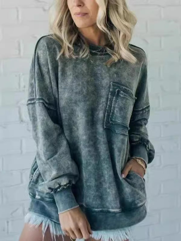 Women Oversized Comfortable Sweatshirt with Pockets Lune London