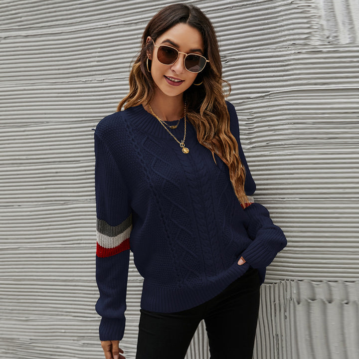 Oversized knitted sweater for women with modern cable pattern Lune London