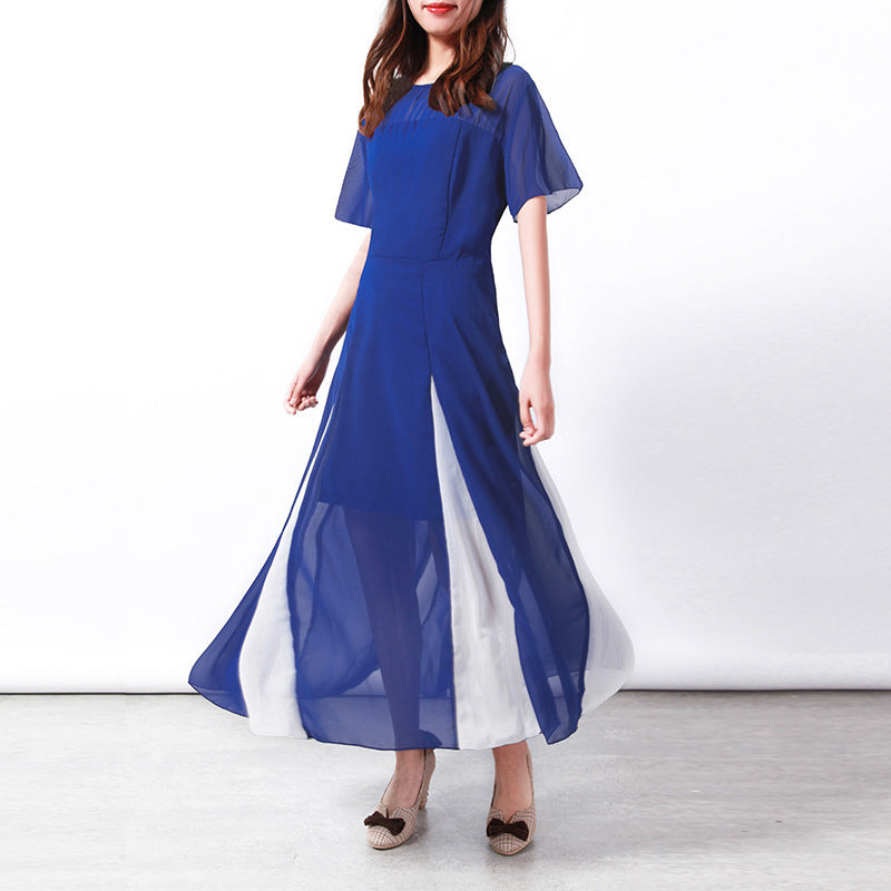Lune London long sleeve transparent maxi dress with side slit