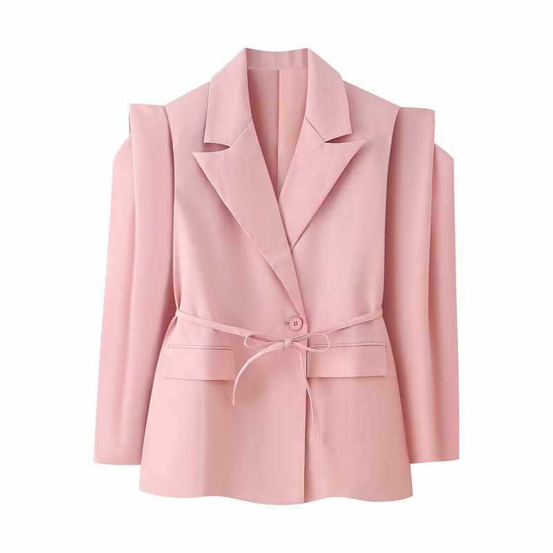 Casual blazer for women with a fitted cut and tie belt Lune London