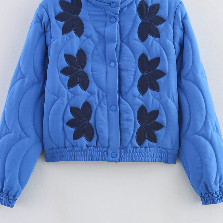 Ladies down jacket with floral design Lune London