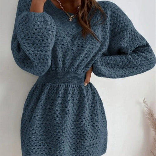 Knitted dress for ladies with a unique lace pattern and a relaxed fit Lune London
