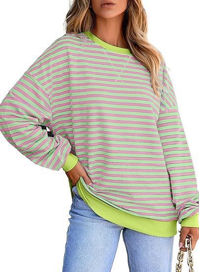 Women's Casual Sweater with Wide Stripes Lune London