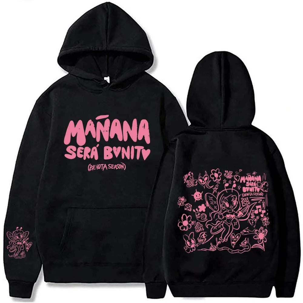Women's hoodie with creative print and practical kangaroo pocket Lune London