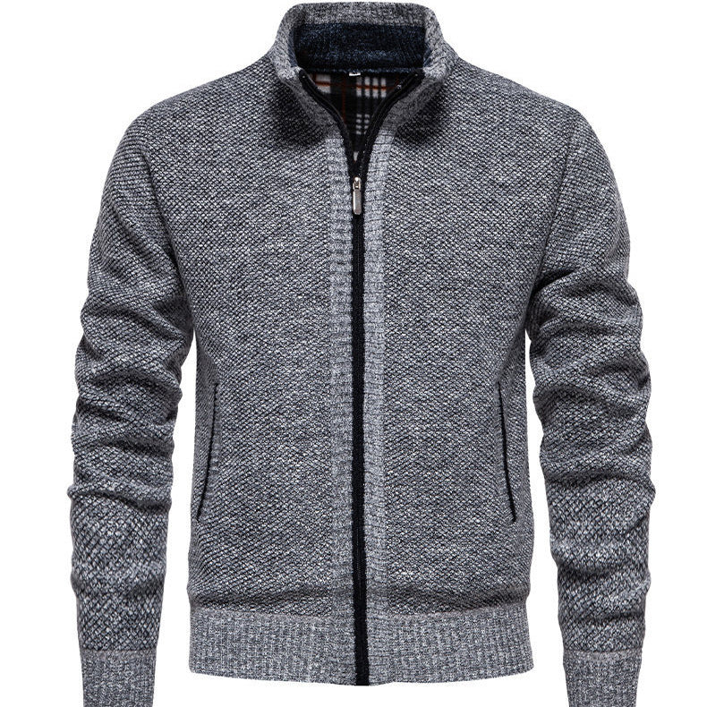 Men's knitted sports jacket with high collar Lune London
