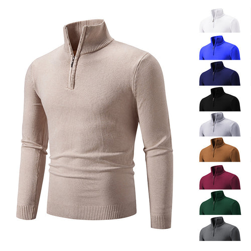 Modern pullover for men with short zip Lune London