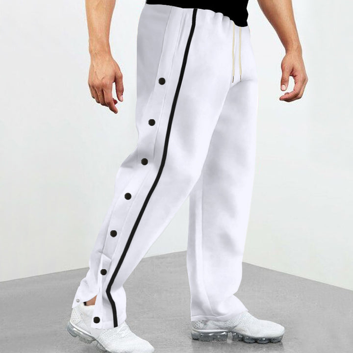 Lune London men's sporty jogger pants with snap button detail
