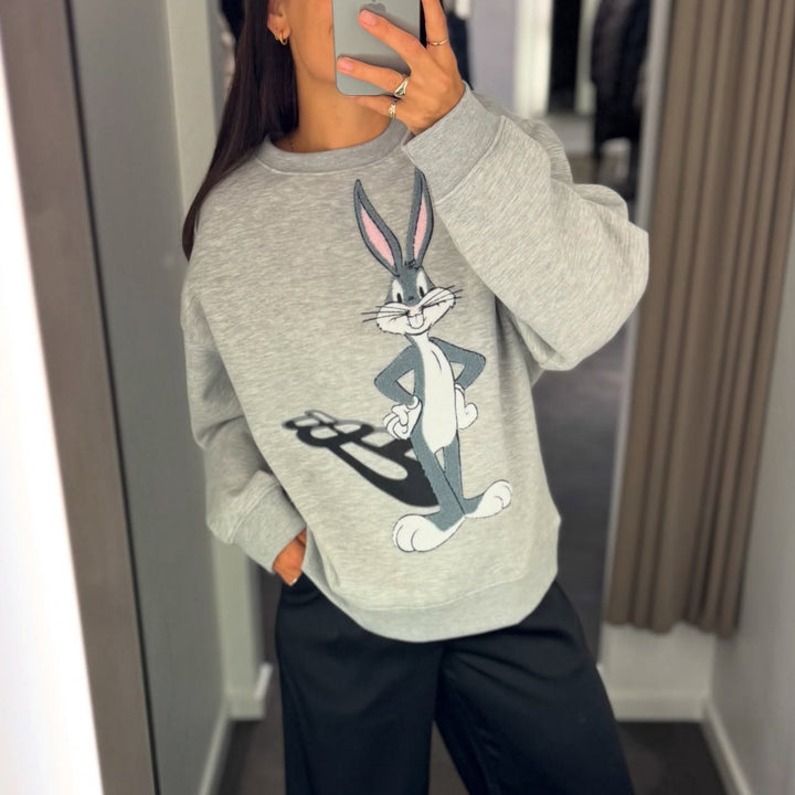 Women's sweatshirt with a relaxed fit and a fun Bugs Bunny design Lune London