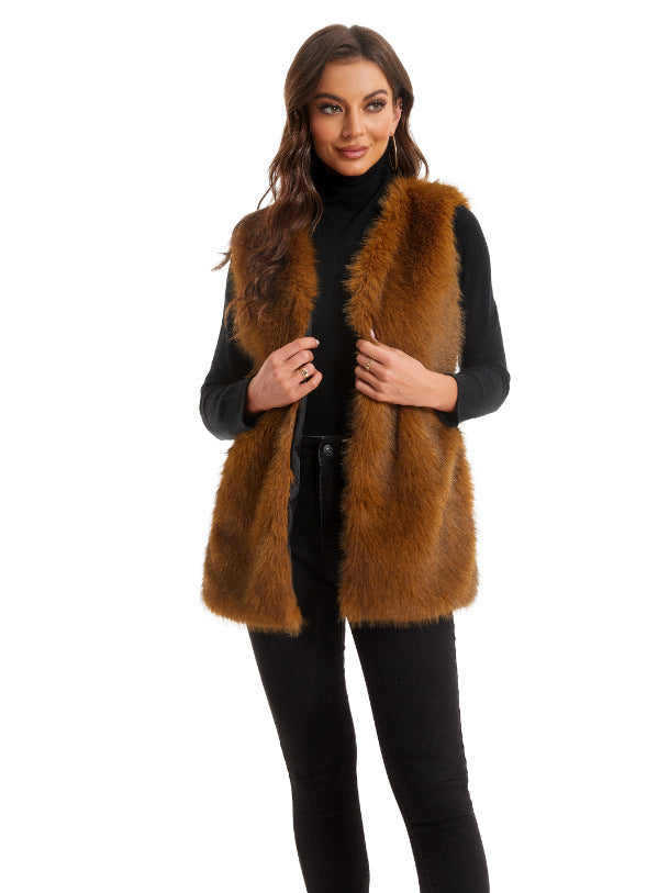 Women luxury faux fur gilet Lune London