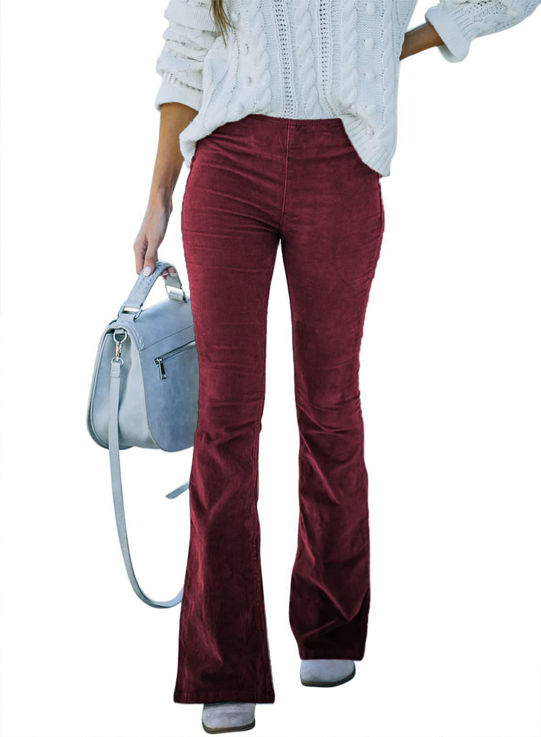 Women Velvet Flared Pants Lune London