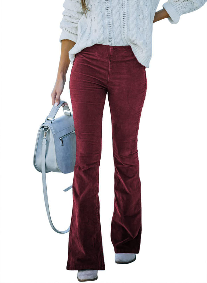 Women Velvet Flared Pants Lune London