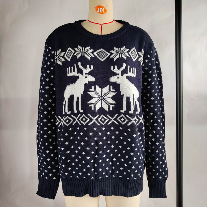 Christmas sweater for women with reindeer pattern and classic Norwegian pattern Lune London