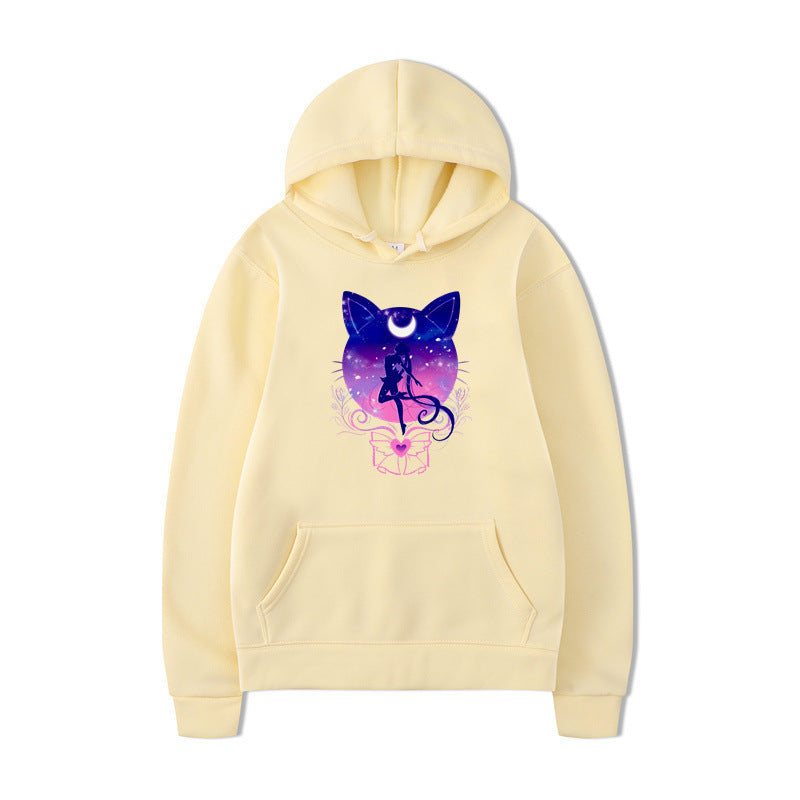 Women's hoodie with artistic cat design and comfortable fit Lune London