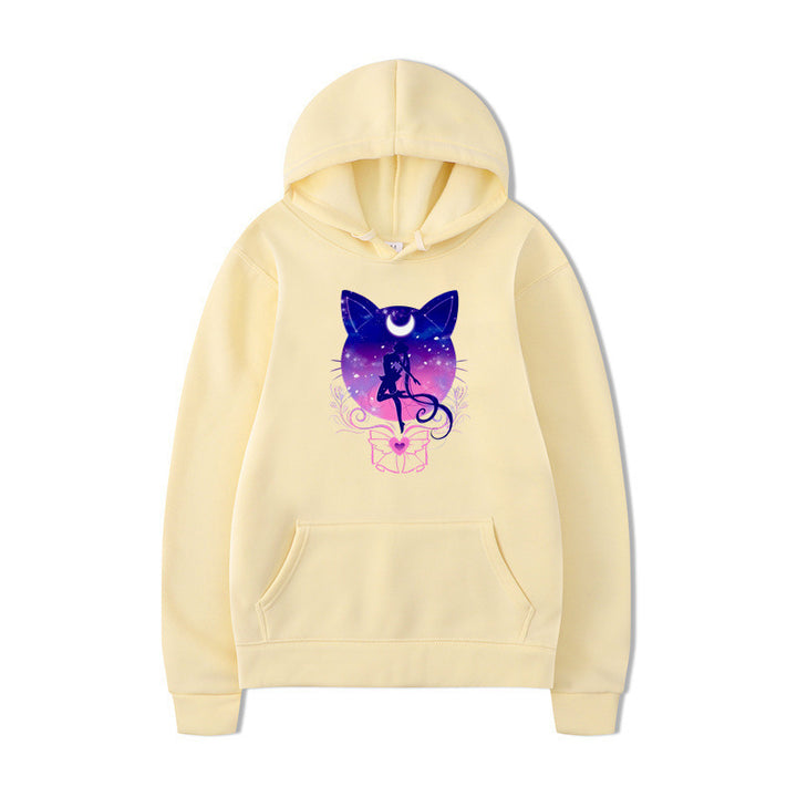 Women's hoodie with artistic cat design and comfortable fit Lune London