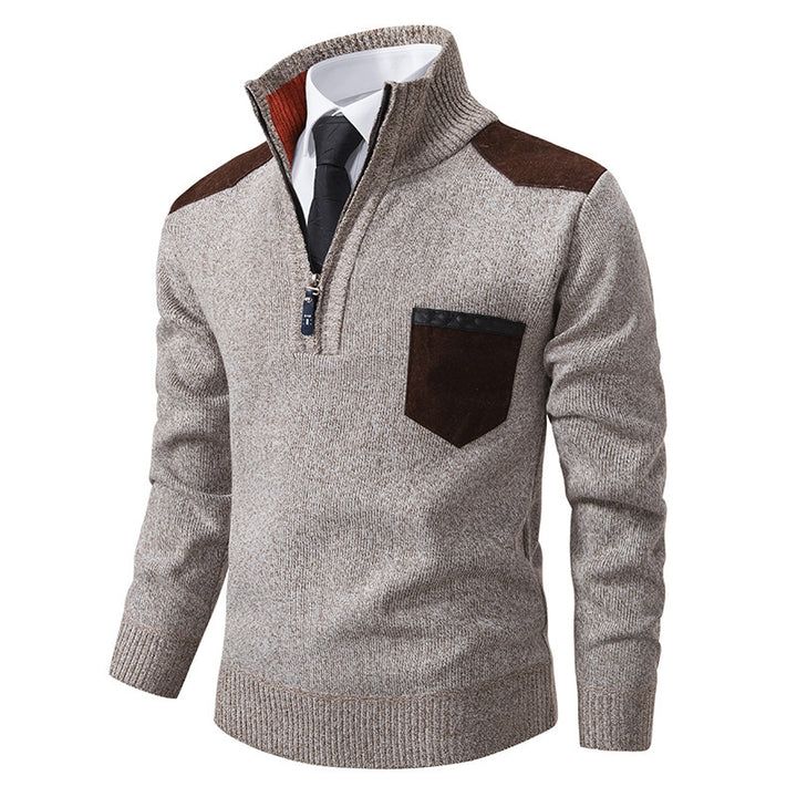 Casual sweater for men with half-zip closure and modern collar Lune London